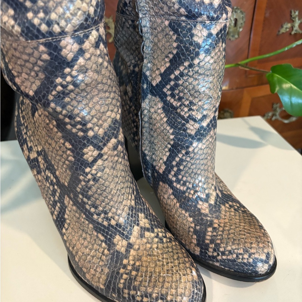 Sam Edelman Python Print Knee-High Boots Size 9 - image 3